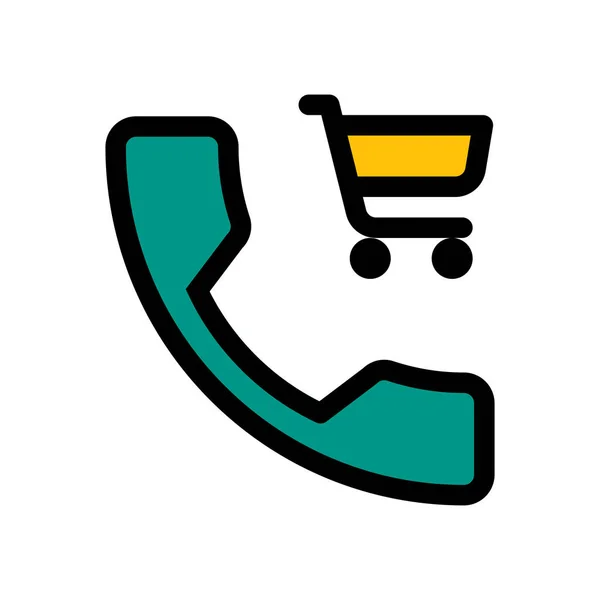 Online Telefon Shopping Vektorillustration — Stock vektor