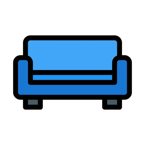 Room Furniture Couch Vector Illustration White Background — Stock Vector