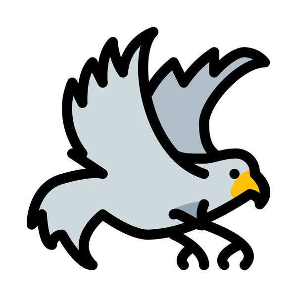 Hawk Vulture Simple Icon — Stock Vector