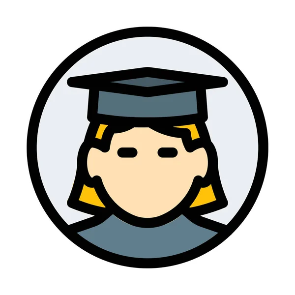 Graduated Woman Simple Icon — Stock Vector
