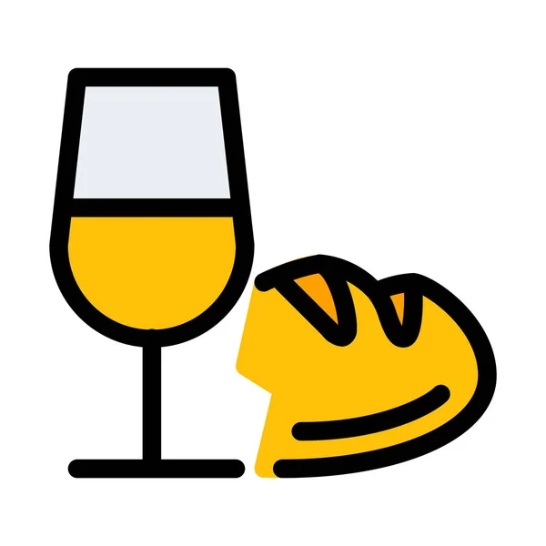 Хліб Вино Векторні Ілюстрації — стоковий вектор
