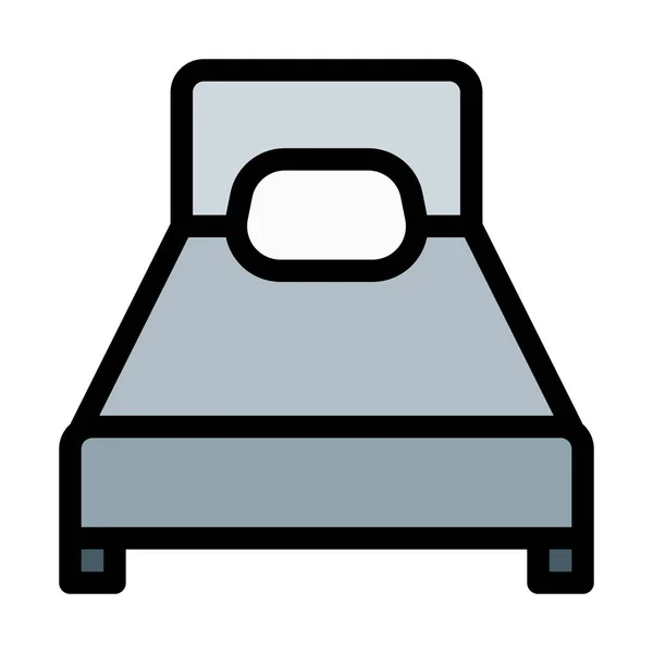 Single Bed Household Semplice Illustrazione Vettoriale Astratta — Vettoriale Stock