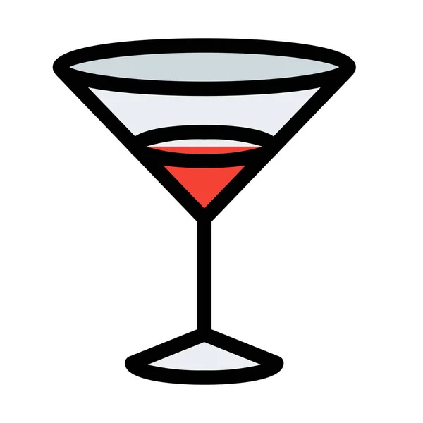 Cocktail Vectorillustratie Witte Achtergrond — Stockvector