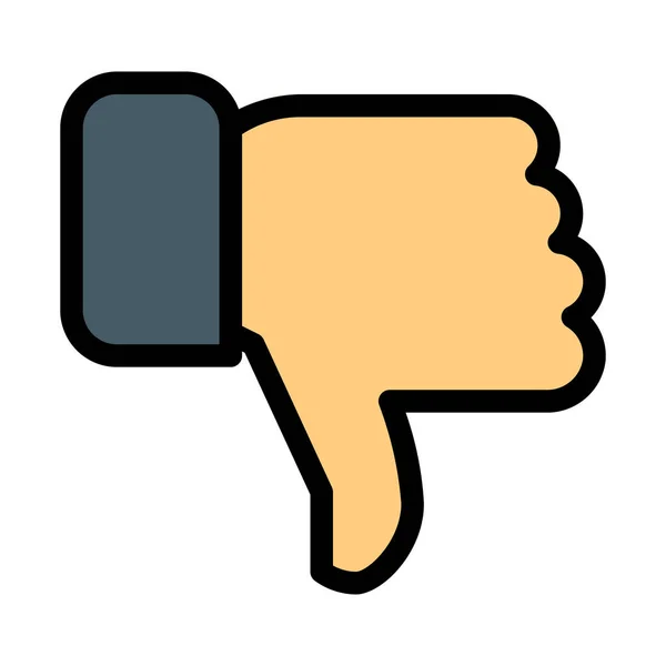 Dislike Downvote Gesto Icono Vector Simple — Vector de stock