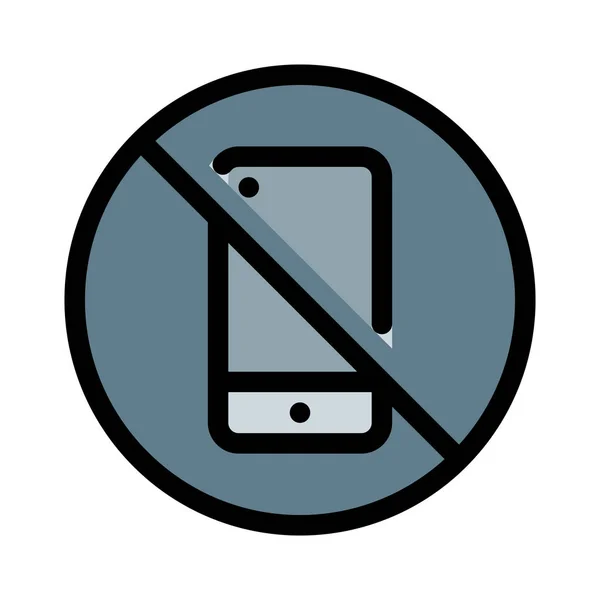 Geen Telefoon Toegestaan Vectorillustratie — Stockvector