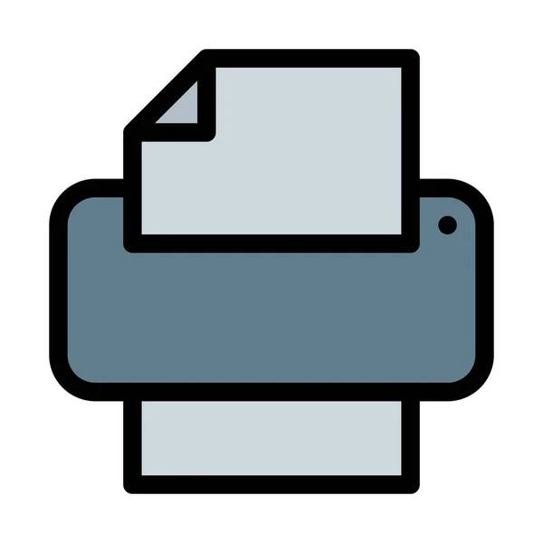 Imprimir Botón Documento Icono Simple — Vector de stock