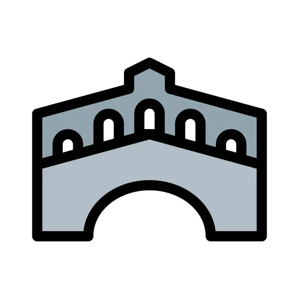 Архитектура Риалто Венице Белом Фоне — стоковый вектор