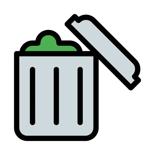 Trash Can Illustrazione Completa Del Vettore — Vettoriale Stock