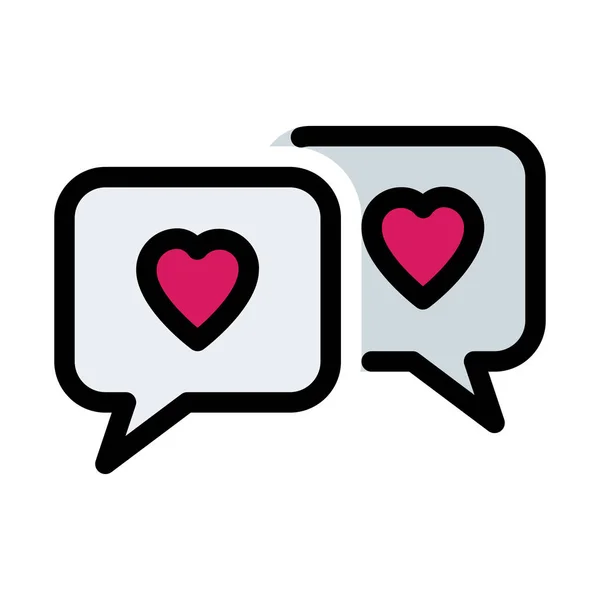 Amour Romantique Chat Icône Simple — Image vectorielle