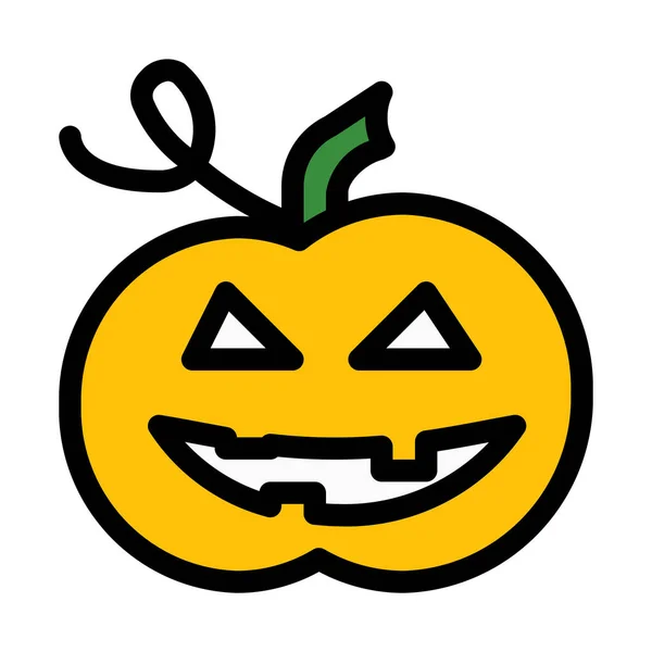 Spooky Pumpkin Carved Vector Illustration — Stock Vector