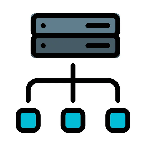 服务器连接分布 简单的抽象向量例证 — 图库矢量图片