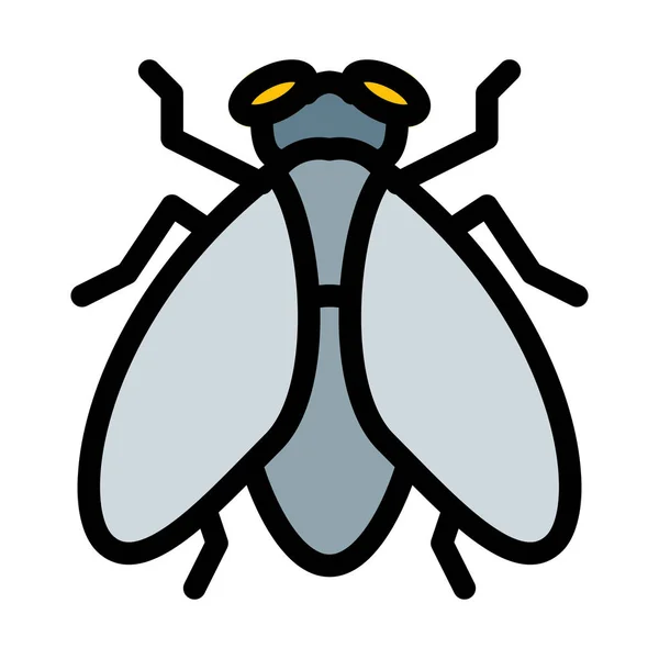 House Fly Sau Bug Ilustrație Vectorială Fundal Alb — Vector de stoc