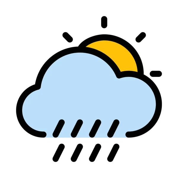 Overdag Regenachtig Weer Vectorillustratie — Stockvector