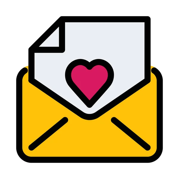 Lettre Amour Dans Enveloppe Icône Simple — Image vectorielle