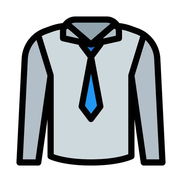 Camicia Formale Con Cravatta Semplice Illustrazione Vettoriale Astratta — Vettoriale Stock