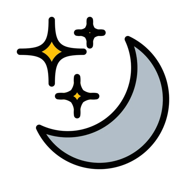 Луна Звезды Векторная Иллюстрация — стоковый вектор