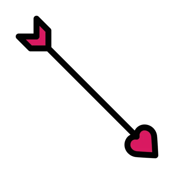 Love Heart Arrow Isolé Sur Fond Blanc — Image vectorielle