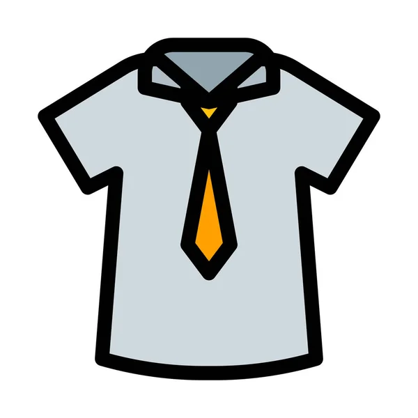 Camiseta Con Corbata Ilustración Simple Vector Abstracto — Vector de stock