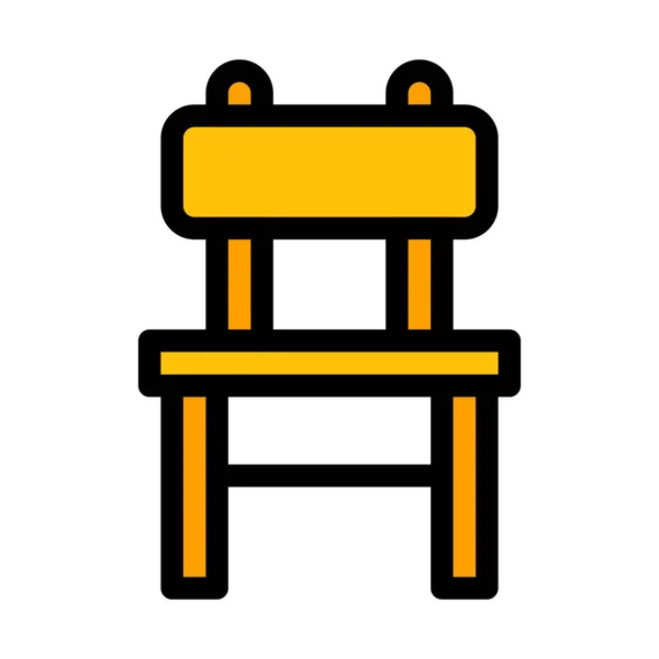 白い背景の上の学校椅子家具ベクトル図 — ストックベクタ