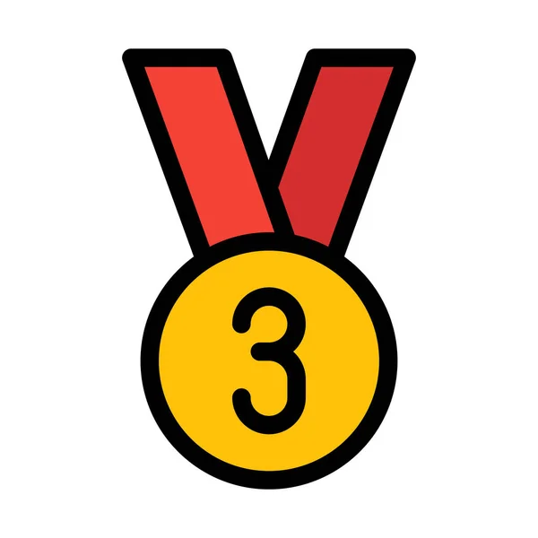 Third Place Medal Vector Illustration — Stock Vector