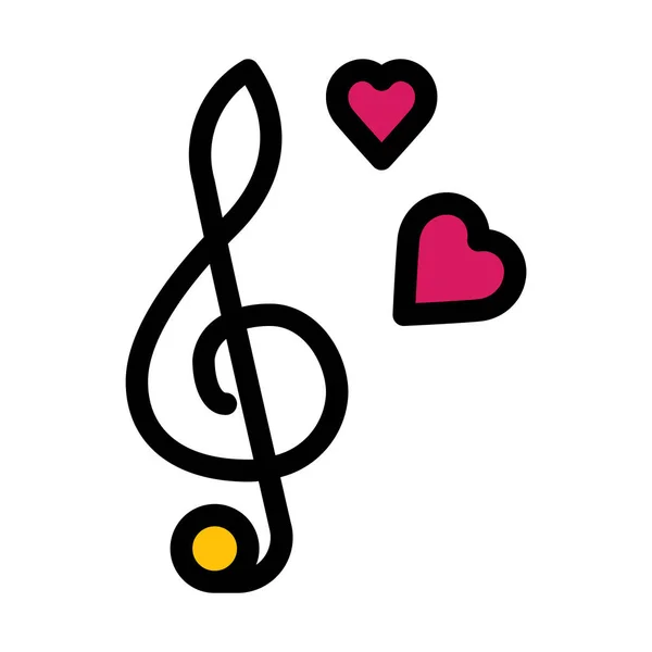 Ρομαντική Μουσική Σημειώσεις Απλή Αφηρημένη Διανυσματικά Εικονογράφηση — Διανυσματικό Αρχείο