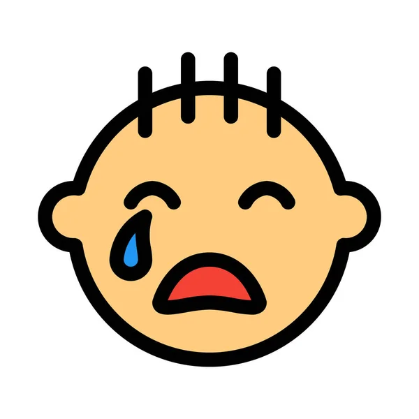 哭泣的男婴向量例证在白色背景 — 图库矢量图片