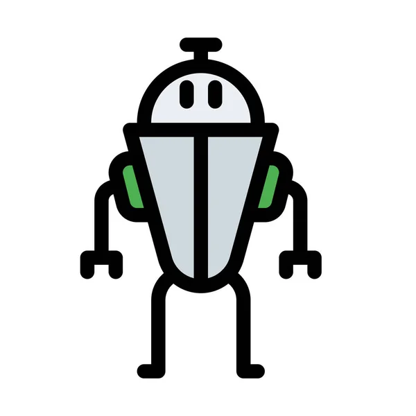 Antieke Robot Vectorillustratie Witte Achtergrond — Stockvector