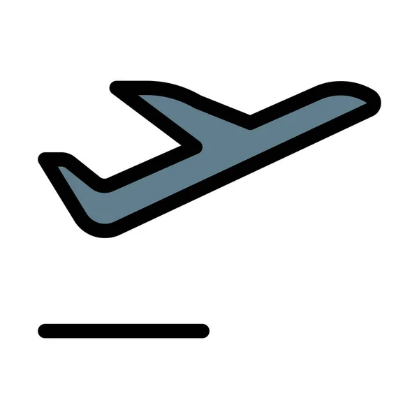 Flugzeug Abfliegendes Symbol Vektorillustration — Stockvektor