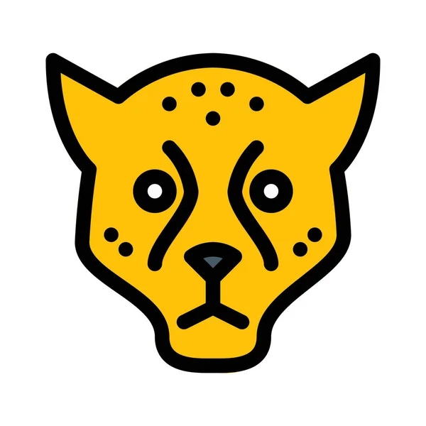 Wild Safari Cheetah Vectorillustratie Witte Achtergrond — Stockvector