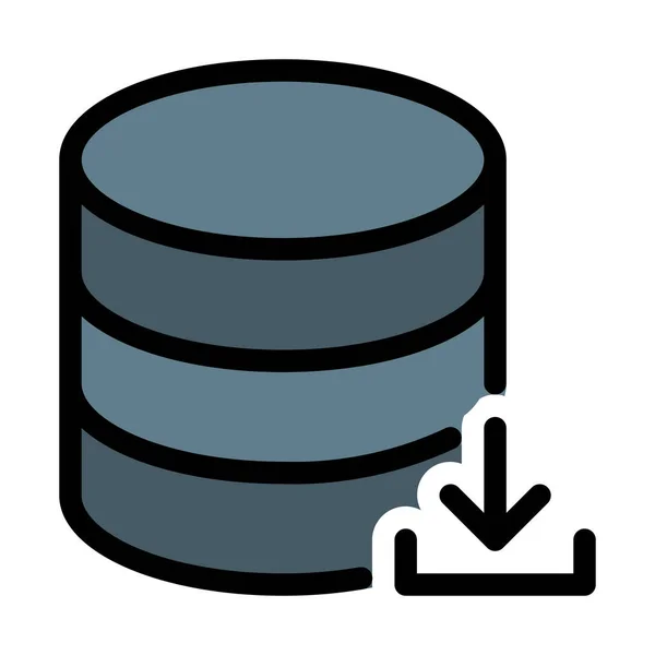 Database Downloaden Symbool Eenvoudige Vectorillustratie — Stockvector