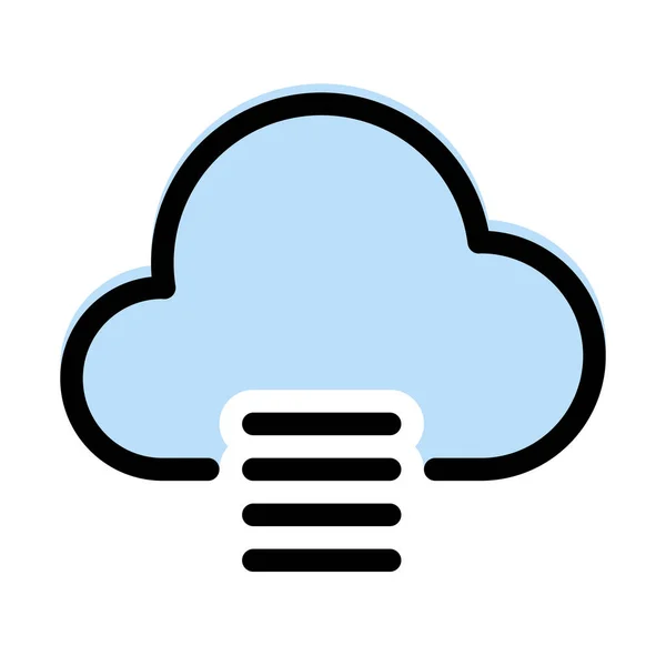 Σύννεφο Εικονογράφηση Διάνυσμα Βάσης Δεδομένων Δικτύου Λευκό Φόντο — Διανυσματικό Αρχείο