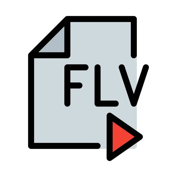 Flv Media File Vector Illustration White Background — Stock Vector