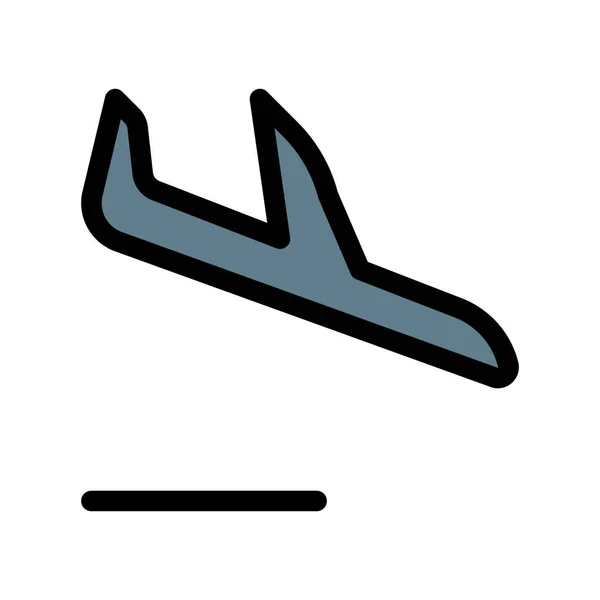 Flygplan Anländer Symbol Vektorillustration — Stock vektor