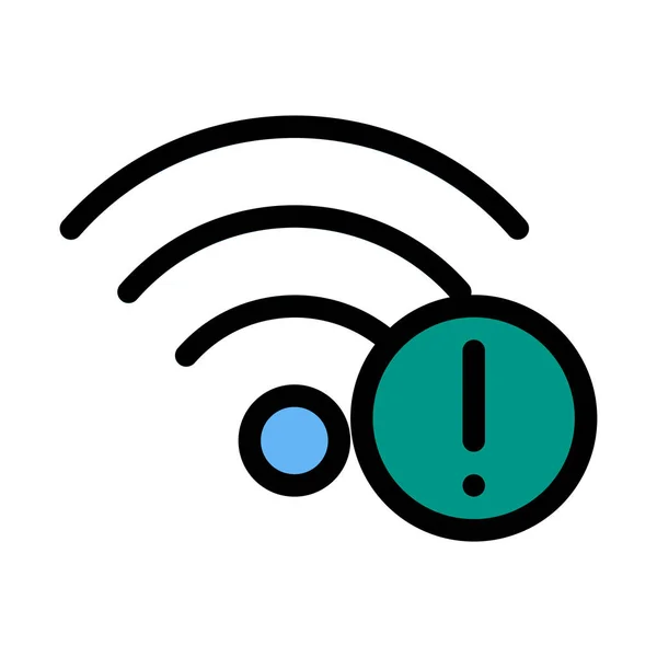 Errore Rete Wifi Isolato Sfondo Bianco — Vettoriale Stock