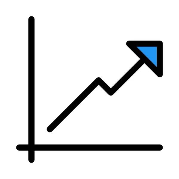 Gráfico Linha Tendência Alta Ilustração Vetorial — Vetor de Stock