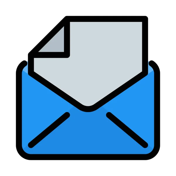 Mail Com Ilustração Vetor Attachment —  Vetores de Stock
