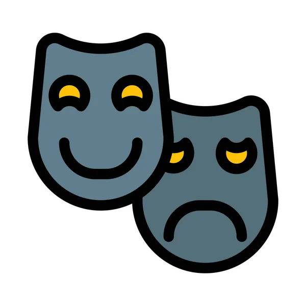 Šťastný Smutnou Masku Vektorové Ilustrace — Stockový vektor
