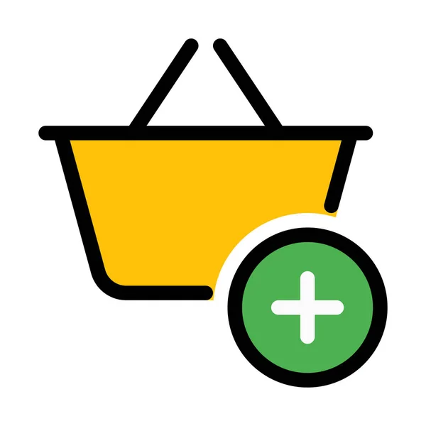 Add Shopping Basket Simple Vector Illustration — Stock Vector