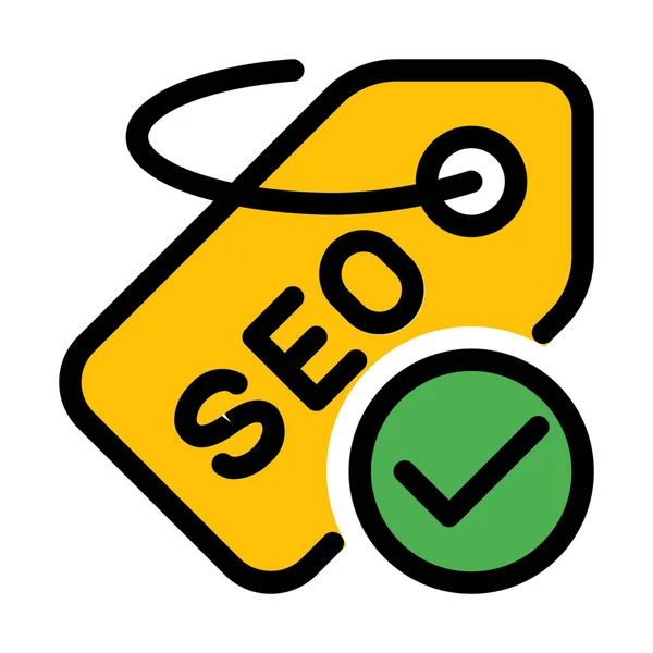 Tag Seo Verificado Ilustração Vetorial Abstrata Simples — Vetor de Stock