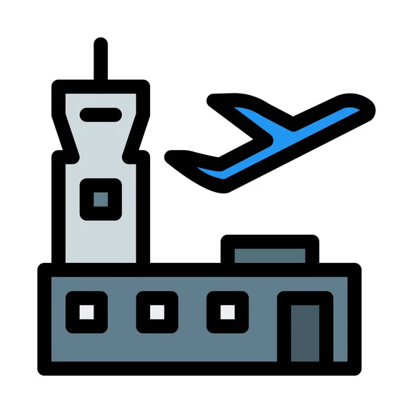 City Airport Jelzőtábla Vektoros Illusztráció — Stock Vector