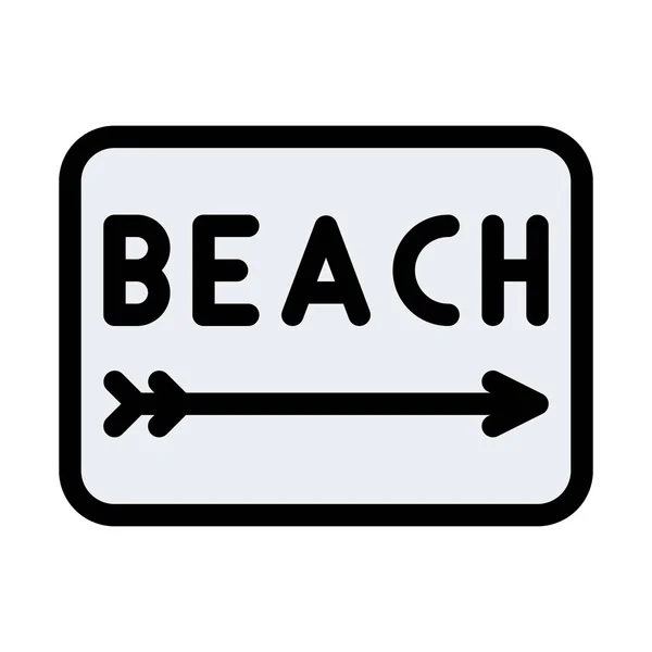 Letrero Playa Dire Ilustración Vector Simple — Vector de stock