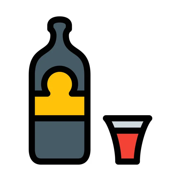 Jagermeister Con Vaso Chupito Icono Simple — Vector de stock