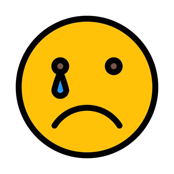 Cry Face Emoji Isolado Fundo Branco —  Vetores de Stock