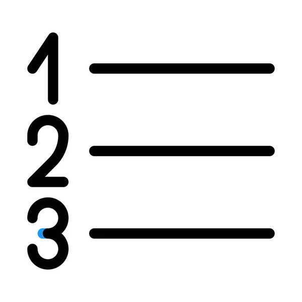 Nummerierte Liste Schaltfläche Vektor Abbildung — Stockvektor
