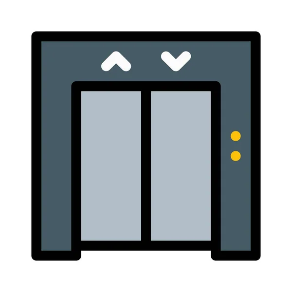 Garantált Vagy Épületben Lift Fehér Háttér Vektor Illusztráció — Stock Vector