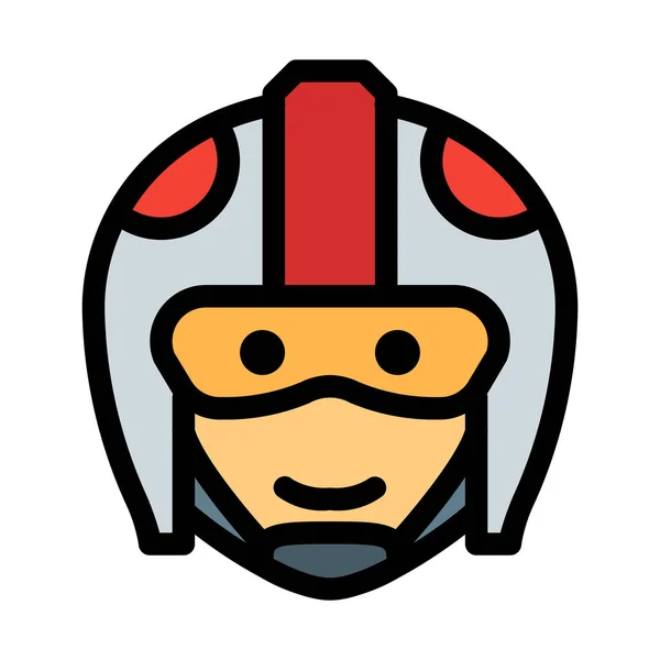 叛军飞行员头盔 简单的图标 — 图库矢量图片