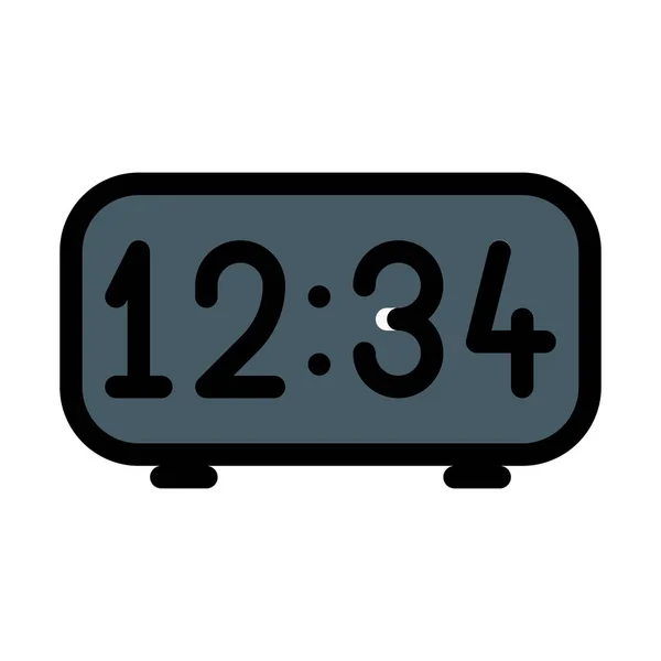 Relógio Alarme Digital Ícone Vetor Simples —  Vetores de Stock