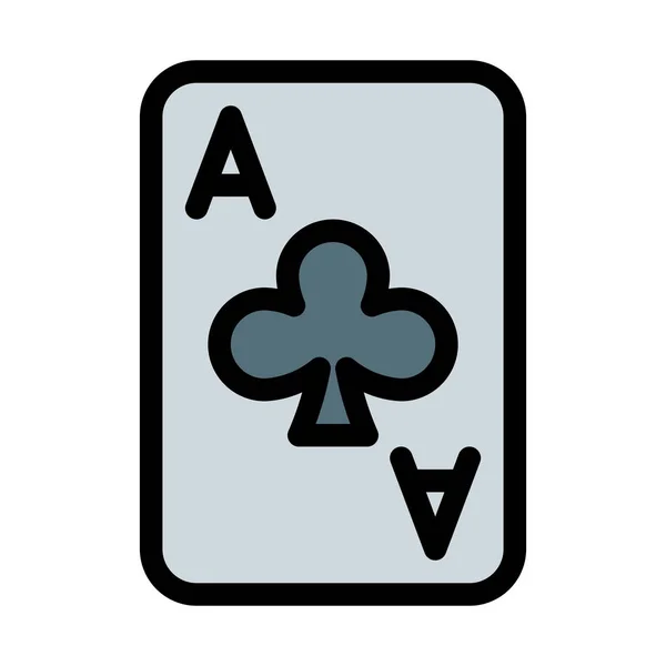 Club Ace Card Vettoriale Illustrazione Sfondo Bianco — Vettoriale Stock