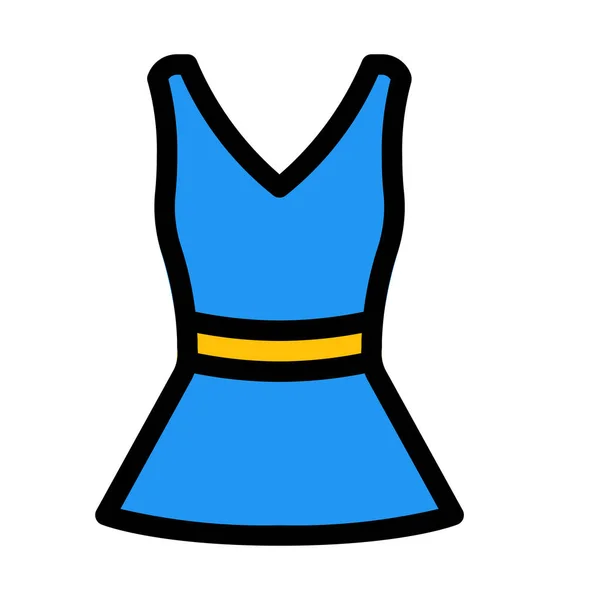 Mini Vestido Sin Mangas Vector Ilustración — Vector de stock