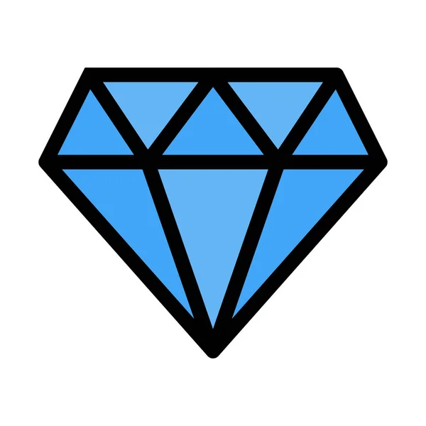 Premium Kamień Diament Proste Wektor Ikona — Wektor stockowy